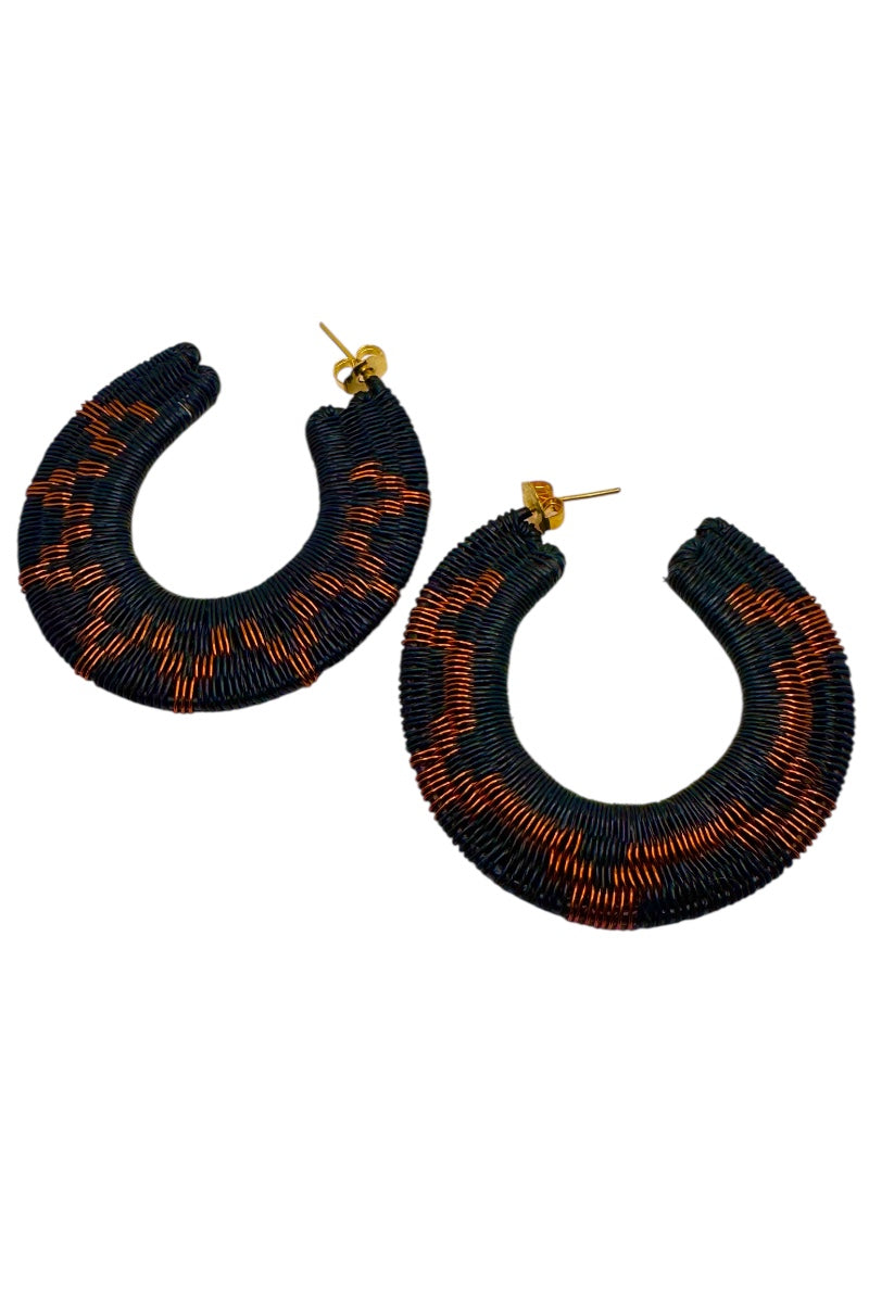Iris Hoops Black & Copper