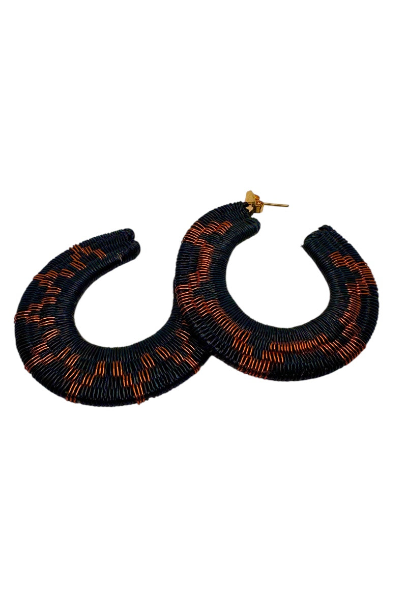 Iris Hoops Black & Copper