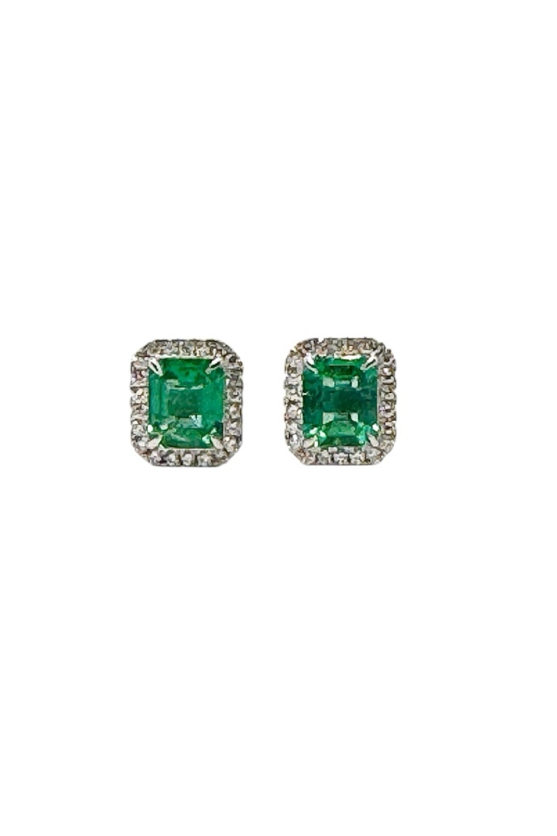 Emerald Halo Studs