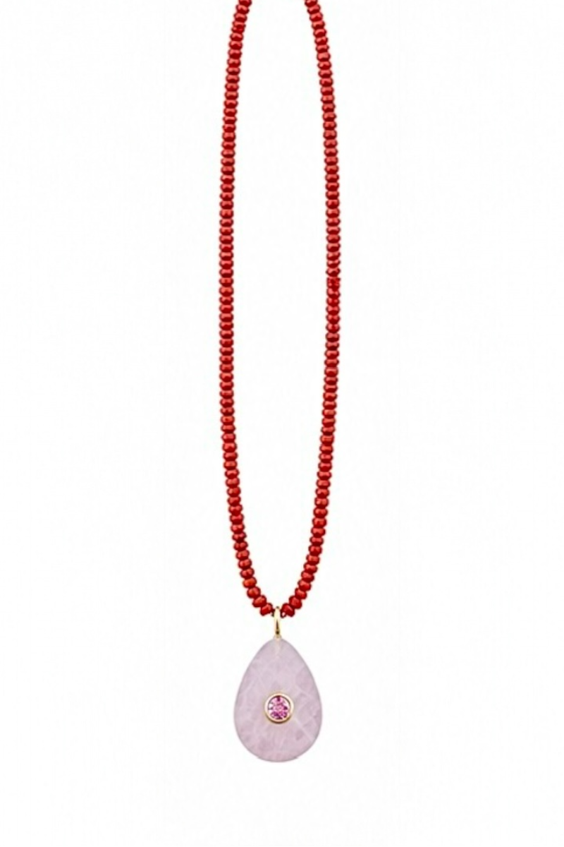 Red and Quartz drop Talisman