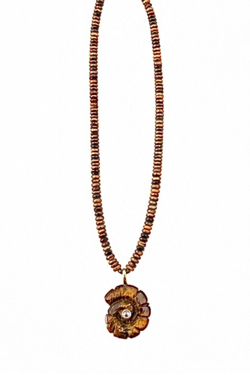 Tiger Eye and shell Talisman