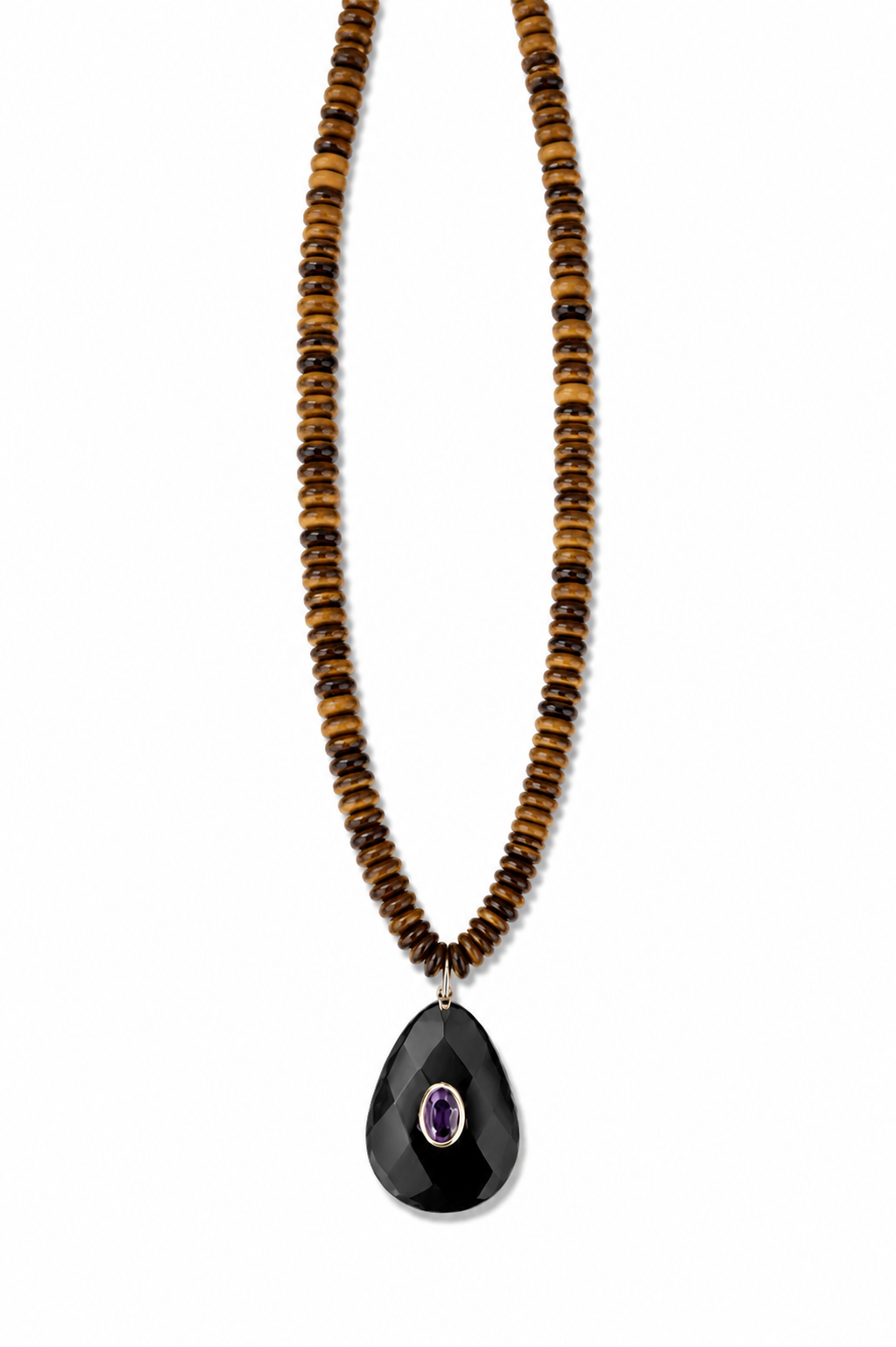 Tiger Eye and Onix drop Talisman