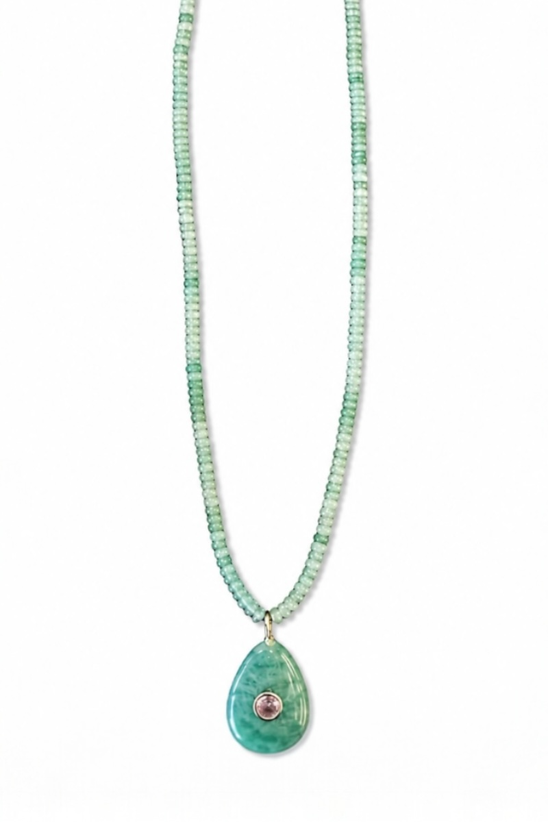 Green and Turquoise drop Talisman