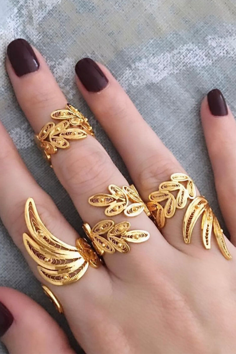 Vine & Feather Rings
